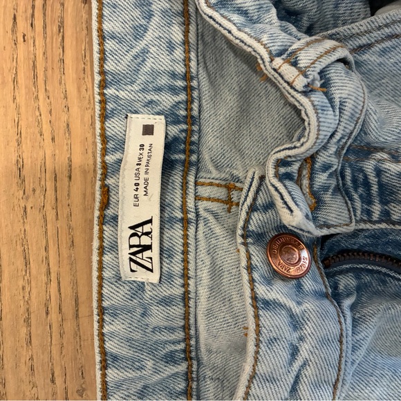 Zara Sky Blue Denim Pants - Picture 1 of 2